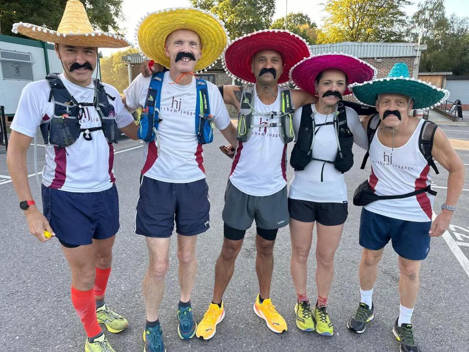 A group of people wearing Mexican hats