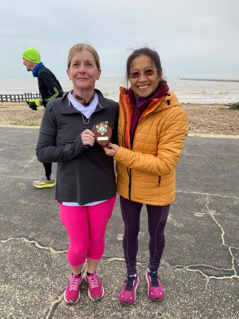 Nicola Barnes and Sok Wah Lee with Nicola's award